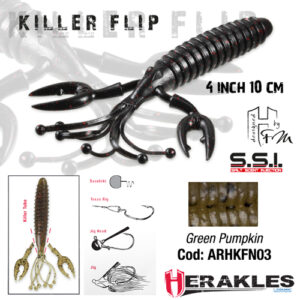 Силіконова приманка Herakles Killer Flip 4" 10cm Green Pumpkin