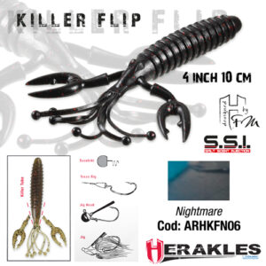 Силіконова приманка Herakles Killer Flip 4" 10cm Nightmare