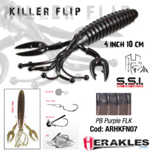 Силіконова приманка Herakles Killer Flip 4" 10cm PB Purple FLK