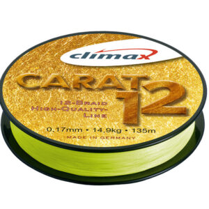 Плетений шнур Climax Carat 12 Fluo Yellow 135m 0.17mm 14.9kg