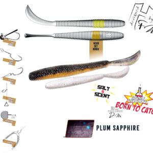 Силіконова приманка Herakles Leftail Worm 4.8" 12cm Plum Sapphire