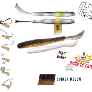 Силіконова приманка Herakles Leftail Worm 3.4" 8.6cm Shiner Melon