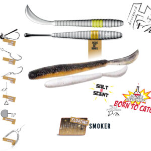 Силіконова приманка Herakles Leftail Worm 3.4" 8.6cm Floating Smoker