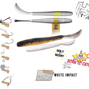 Силіконова приманка Herakles Leftail Worm 4.8" 12cm White