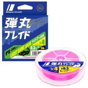 Плетений шнур Major Craft Dangan Braid X4 Light Game 150m #0.4 8lb Pink