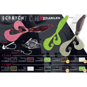 Силіконова приманка Grub Herakles Scratch JR 3.5" 8.9cm Black/red FLK