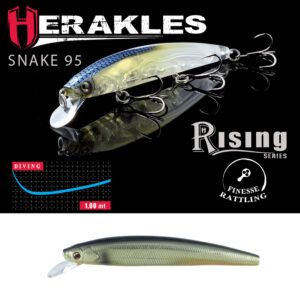 Воблер Herakles Snake 95F 9.5cm 8.8gr Smoke Gold