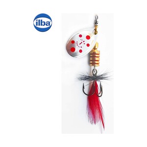 Блешня Ilba rotativa Tondo Mosca (Fly), Silver/Red + Fly Red/Black, nr.0, 2 г (105110N)