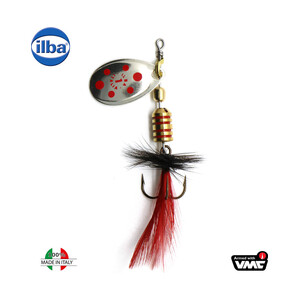 Блешня Ilba rotativa Tondo Mosca (Fly), Silver/Red + Fly Red/Black, nr.1, 3 г (105111N)